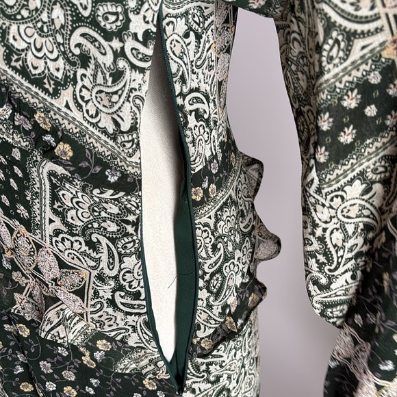 Lulus Field of Flowers Green Multi Print Long Sleeve Maxi Dress Size M - Picture 11 of 16